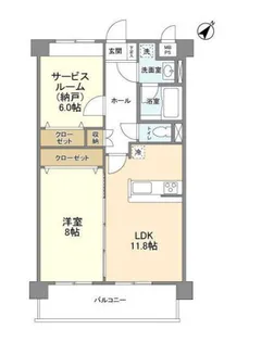 サンハイム戸塚【1階】の間取り