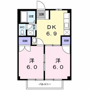 ドミール山田【2階】の間取り