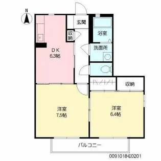 ルーチェレ ドーマE棟【2階】の間取り