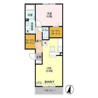 メゾンドアミカル【1階】の間取り