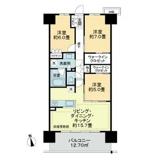 レーベン宇都宮元今泉GRANXE【4階】の間取り