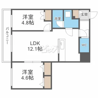メニーズコート麻生西プレミア【3階】の間取り