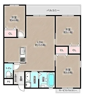 Laulea【3階】の間取り