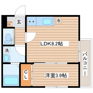 アプリーレ北仙台【3階】の間取り