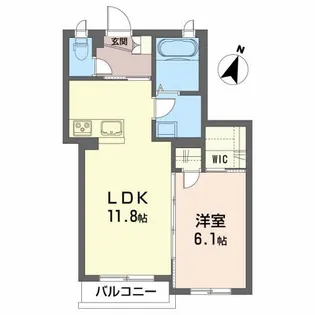 ウィル桑野【1階】の間取り
