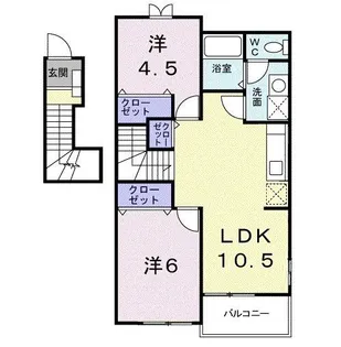 ソレア-ドB【2階】の間取り