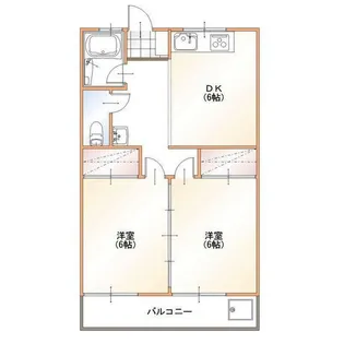 ハイツ四丁目館【2階】の間取り