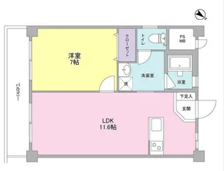 トラフィコ横浜【1階】の間取り