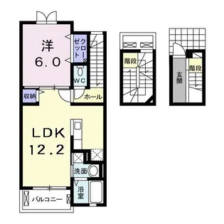 リバーサイド島の元【3階】の間取り