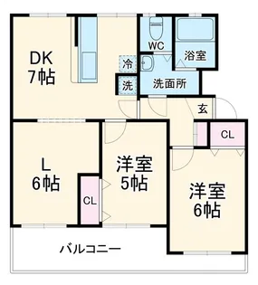 長津田団地12号棟【3階】の間取り