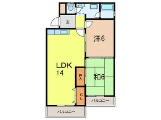 ハイツ 甑岩【3階】の間取り