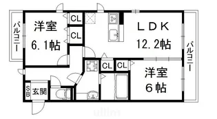 セジュール芹川【3階】の間取り
