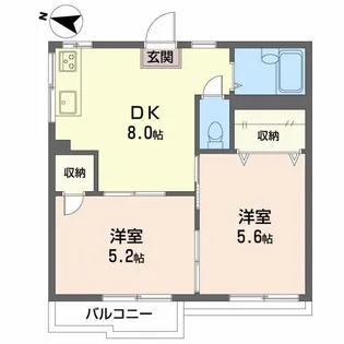 ハイツニュー南【1階】の間取り