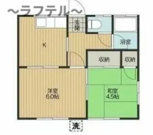 メゾンえのきB【1階】の間取り