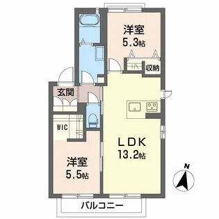 シャーメゾン西久万 C棟【2階】の間取り