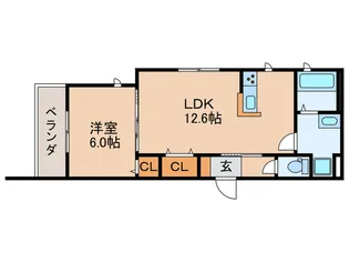 キューブラン甲子園口【2階】の間取り