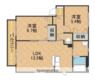 アーバンドエルB【2階】の間取り
