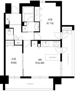 ライオンズマンション横濱元町キャナリシア【3階】の間取り