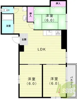 シャトーすずらんIII【2階】の間取り