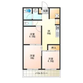 カモンコート岸里【4階】の間取り
