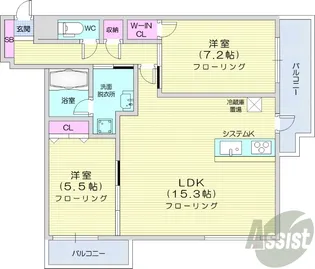 マストライフ南4条【4階】の間取り