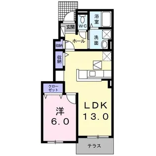 コンフォート中鶉II【1階】の間取り