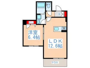 シャーメゾン国立西【1階】の間取り
