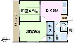 大蔵ハイツ【2階】の間取り