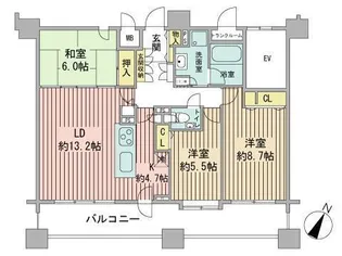 プライムアーバン円山北四条【6階】の間取り