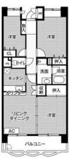 ビレッジハウス潮見タワー1号棟【7階】の間取り