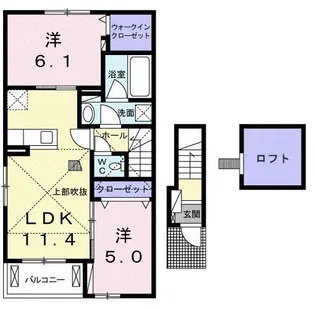 グレイスB【2階】の間取り