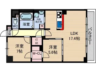 リバーフィールド茨木【1階】の間取り