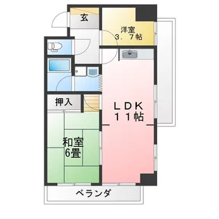 ハーモニー東林間【3階】の間取り