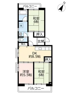 UR黒崎平尾町【2階】の間取り