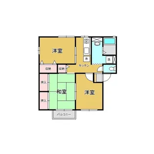 シティハイム シャトル B棟【2階】の間取り