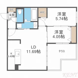 シティプラザW24【1階】の間取り