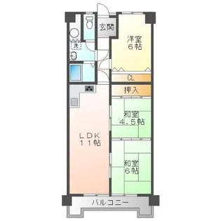 ロフティ宇佐I【9階】の間取り