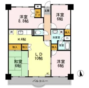 エザンス木之庄II【3階】の間取り