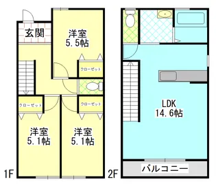 群馬県前橋市六供町2【一戸建】の間取り