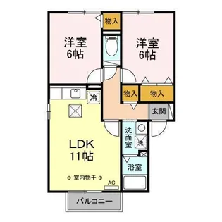 サンパティーク AB【2階】の間取り