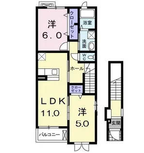 福島県福島市瀬上町字行人堂【アパート】の間取り