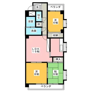 シンビリア西春【3階】の間取り