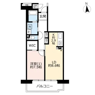 URプロムナード矢部【7階】の間取り