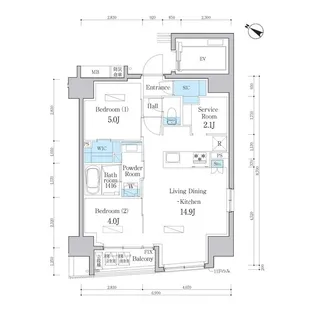 デュオフラッツ日本橋水天宮【12階】の間取り