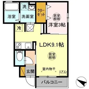 桜山フラット【1階】の間取り