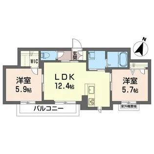 徳島県阿南市羽ノ浦町中庄なかれ【マンション】の間取り