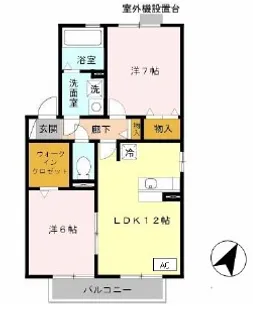 ルミエール南生駒III【2階】の間取り