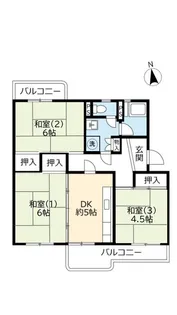 UR洛西新林北【5階】の間取り