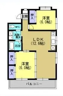桜松ハイツA棟【3階】の間取り