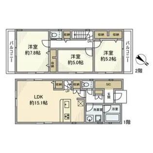 東京都東大和市立野4【一戸建】の間取り